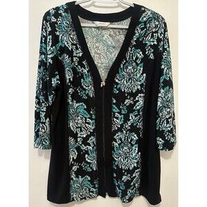 CJ Banks Large (See Measurements) Zip Front Blouse